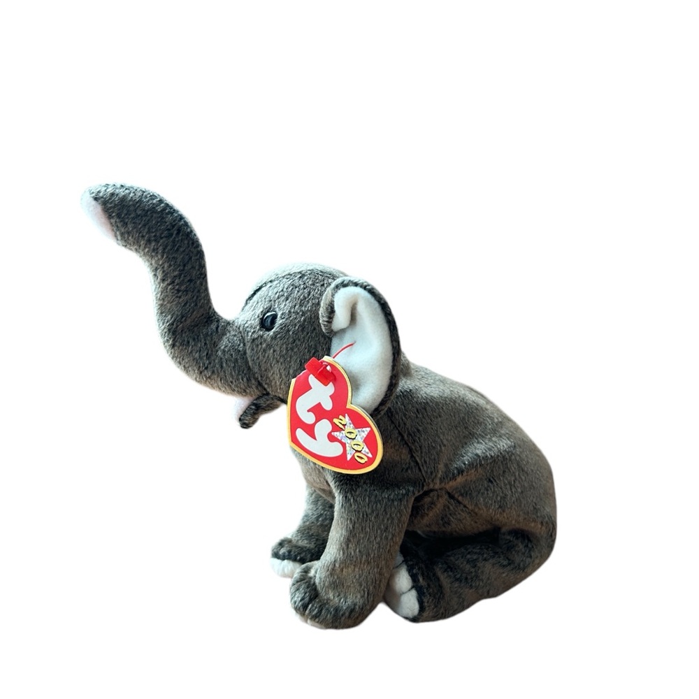 TY beanie baby 2000 name is trumpet the elephant date of birth February